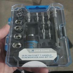18 piece Ratchet T handle screwdriver and bit set