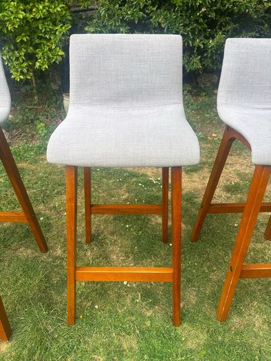 3 Modern Grey Kitchen Stools