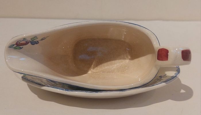 Beautiful Vintage Masons Ironstone Individual Gravy Boat and Matching Underplate in the Regency Pattern, Circa 1940 - Unusual Size