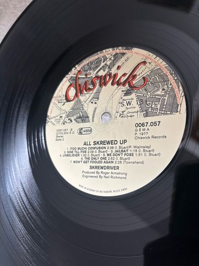 Skrewdriver vinyl lp. Rare