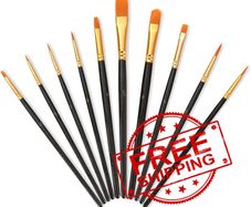 NEW SALE | Paint Brushes Set,10 PCS Professional Painting Brushes,Artists Paint Brushes,Brushes for Acrylic Painting,for Artists, Adults & Kids
