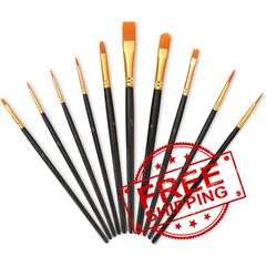 NEW SALE | Paint Brushes Set,10 PCS Professional Painting Brushes,Artists Paint Brushes,Brushes for Acrylic Painting,for Artists, Adults & Kids