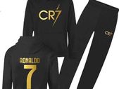Kids Ronaldo Tracksuit Hoodie & Jogger Pants CR7 Jersey Football Lionel #7 GOAT 2023 Kids Football Hoodie Al Nassr Jersey Boys Soccer Gift