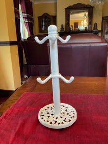 Kitchen Craft Traditional style cast iron  cream mug tree stand . Height is 35.5 cm. 2 available .Pricing them individually and can sell individually
