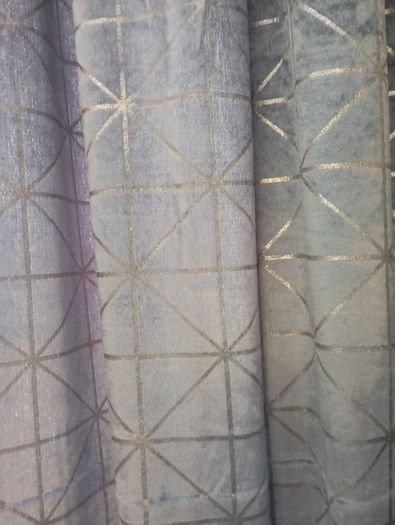Silver-Grey Velvet Effect Curtains