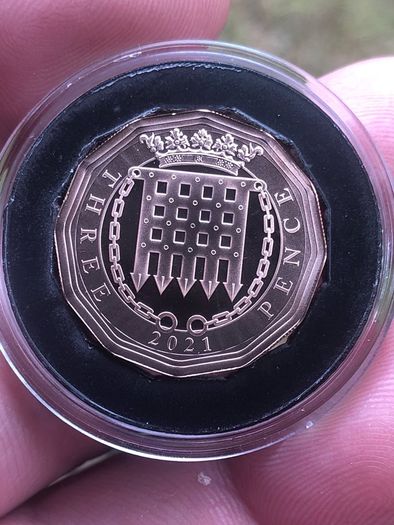 Proof 2021 9ct Rose Gold Elizabeth II Threepence With COA