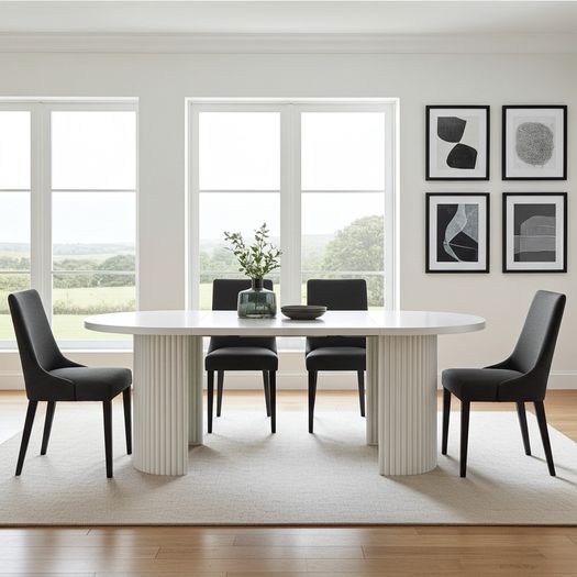 ELEMENTS Extendable Table Cashmere, Steel Frame, Laminated 140cm or 180cm. New Product !