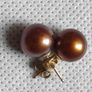 9ct gold Chocolate pearls matching set Image 2
