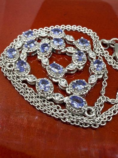 Tanzanite and Natural Zircon Necklace