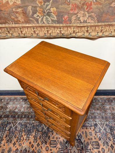 Vintage French Style Carved Oak Tallboy