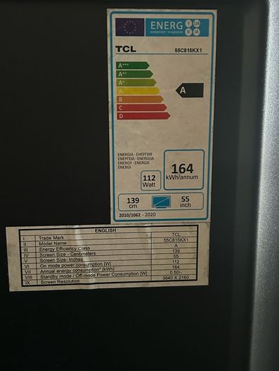 55" TV for sale