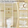 Brand New Over Toilet 4-Tier Storage Shelf Space-Saving Bathroom Organizer - White Image 5