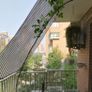 Balcony Safety & Privacy Cover . Striped Fabric with Grommets and Cord Image 2