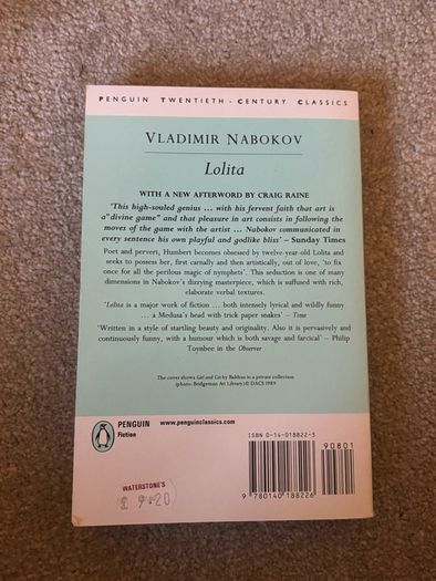 Vintage paperback copy of the novel Lolita by Vladimir Nabokov