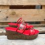 DKNY Red Clear Strap Cork Wedge Sandals | Size EU 36 UK 3 Image 2