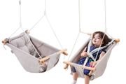 Canvas Hammock Swing 3 Modes Baby Swing 5-Point Harness Indoor Outdoor