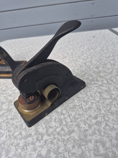 antique cast iron desktop embossing press