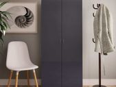 Shoe Cabinet High Gloss Grey 80x35.5x180 cm Chipboard