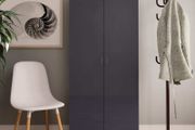 Shoe Cabinet High Gloss Grey 80x35.5x180 cm Chipboard