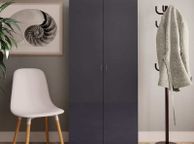 main image for ad Shoe Cabinet High Gloss Grey 80x35.5x180 cm Chipboard