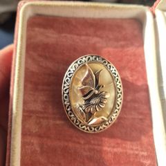 Vintage Cameo Butterfly Brooch