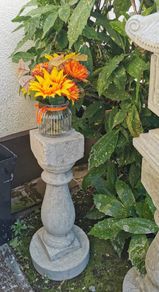 Concrete pedestal garden ornament