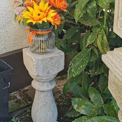 Concrete pedestal garden ornament