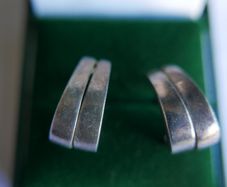 Vintage Sterling Silver 925 Hoop Drop Stud Earrings 4,6g