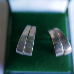 Vintage Sterling Silver 925 Hoop Drop Stud Earrings 4,6g