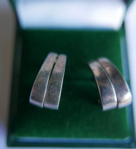 Vintage Sterling Silver 925 Hoop Drop Stud Earrings 4,6g