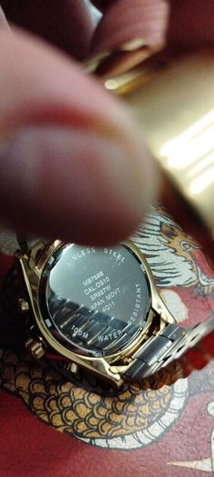 accurist mems gold tone watch