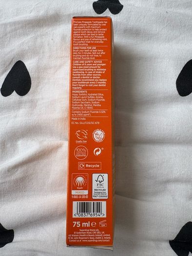 Superdrug pineapple flavour tooth paste