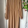 dress Bnwt mustard & tan high neck midi dress size 10 Image 2