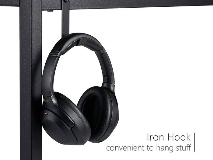 Writing Computer Desk, Office Work Desk for student and worker, Laptop Table with Storage Bag and Headphone Hook,Modern Simple Style Desks for Bedroom, Home, Office(80x50x75cm)