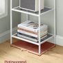 Standing Shelf, Bookcase, Bathroom Shelf, 5 Levels, Kitchen Shelf, Slim Shelf Bathroom Shelf, for Living Room, Bedroom, Study, Tempered Glass, Steel Image 7