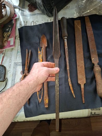Antique Forged made Wood Carving Tool and Metal Files etc, Postage available or Collection,