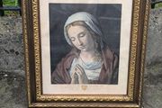 Large Antique 1819 Italian Engraving "Mater Amabilis" Sassoferrato (79x69cm)
