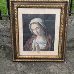 Large Antique 1819 Italian Engraving "Mater Amabilis" Sassoferrato (79x69cm)