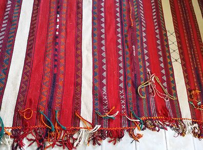 Egyptian kilim rug large red and white handmade