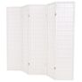 Folding 5-Panel Room Divider Japanese Style 200x170 cm White Image 2