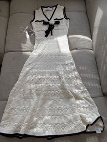Self portrait pointelle bow dress