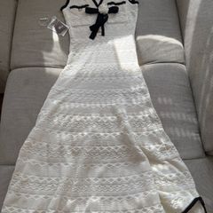 Self portrait pointelle bow dress