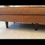 Tan 100% Leather Ottoman - Scott Image 3