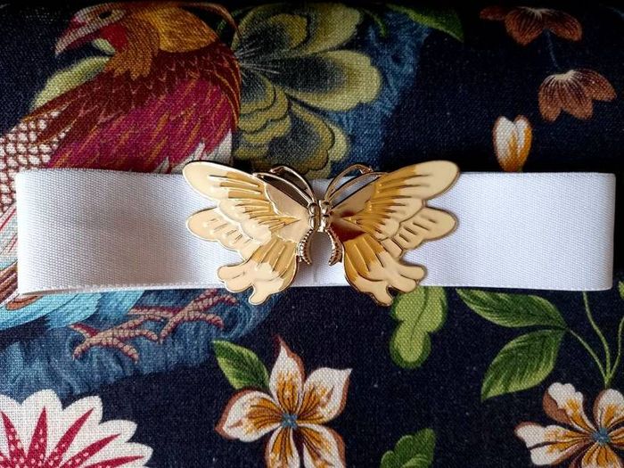 Vintage Waspie Cinch Belt Butterfly Buckle