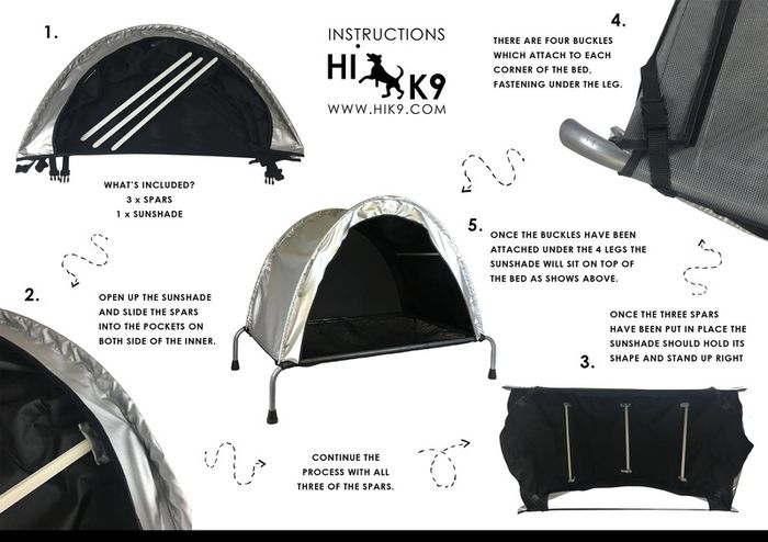 HiK9 Raised Dog Bed with Black Mesh Cover (Large)