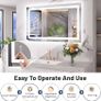 Bathroom Mirror With LED Lights, 70x100cm Wall Mounted Vanity Mirror, 3 Colours Dimmable, Illuminated Backlit Demister Pad, HD Tempered Glass IP44, Vertical or Horizontal Image 4