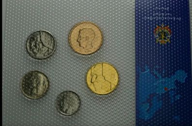 Belgium uncirculated coin set various dates sealed 1 franc to 50 francs