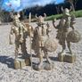 3 x Mid Century 10 inch Solid Brass Viking Warriors(6.9 kgs) Image 2