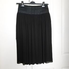Claudie Pierlot Black Pleated High Waist Midi Skirt 10UK/38EU