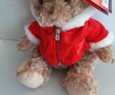New teddy with red coat tags attached